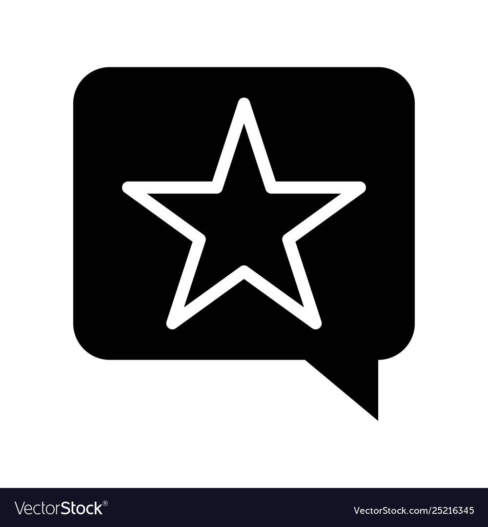 Star in speech bubble social media solid style