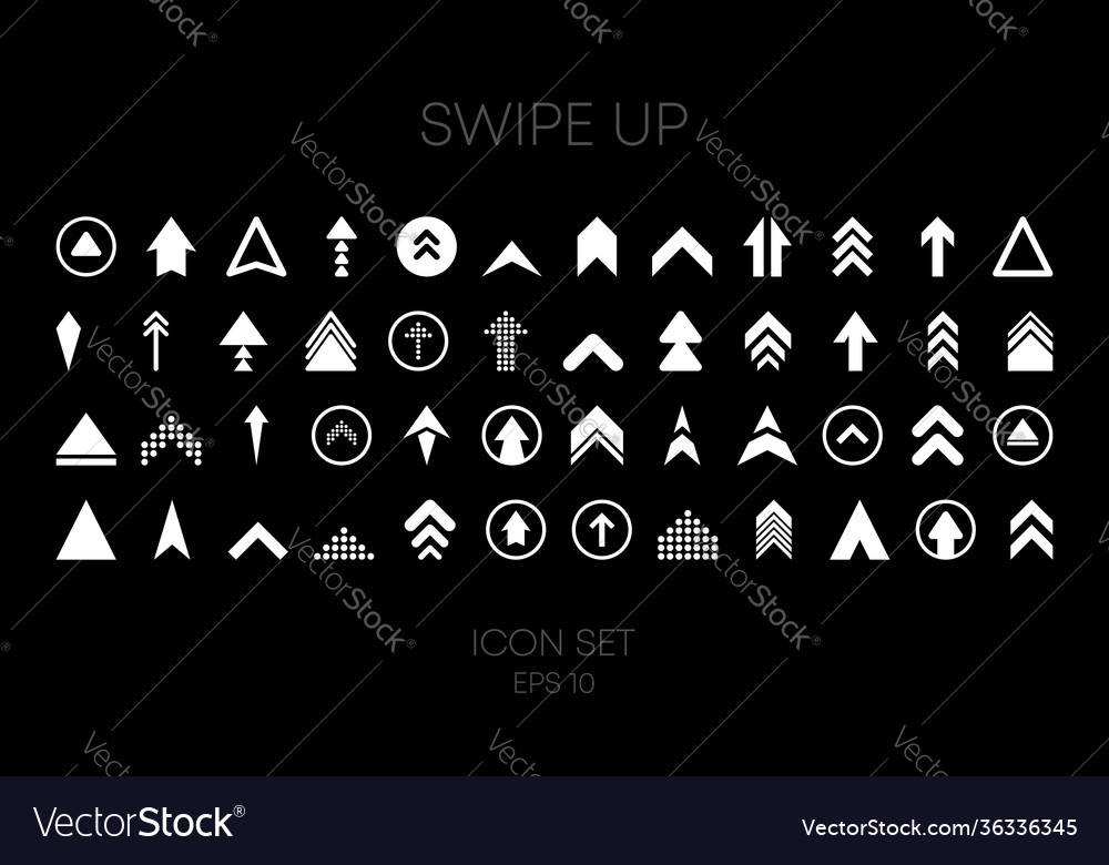 Swipe up big collection icons different style vector image Swipe up big collection icons different style