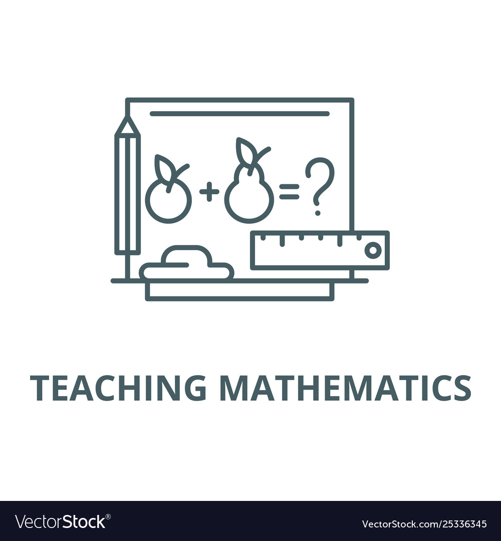 Teaching mathematics line icon linear vector image Teaching mathematics line icon linear
