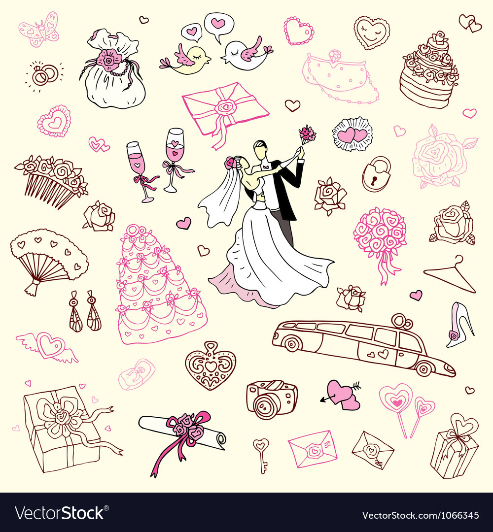 Wedding set Royalty Free Vector Image - VectorStock