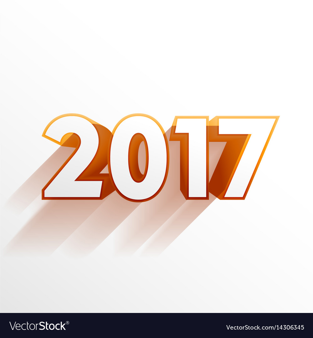 White background with 3d style 2017 text for new