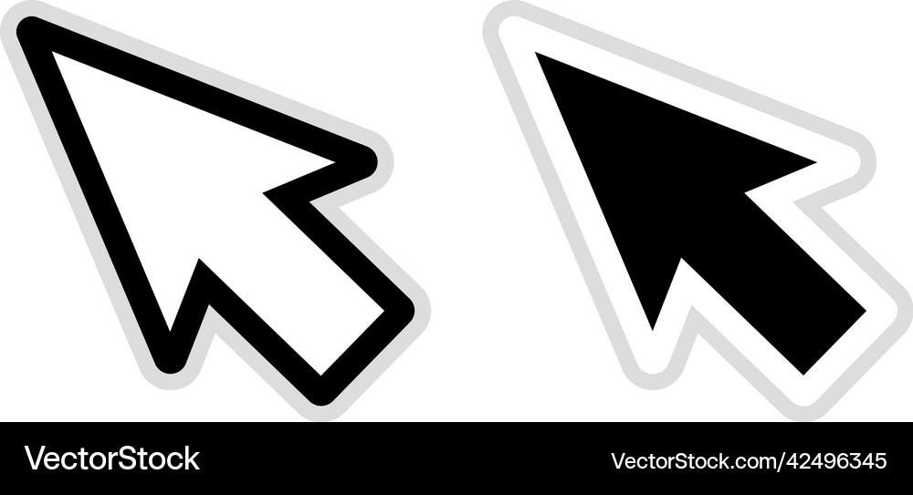 White mouse cursor and black mouse cursor Vector Image