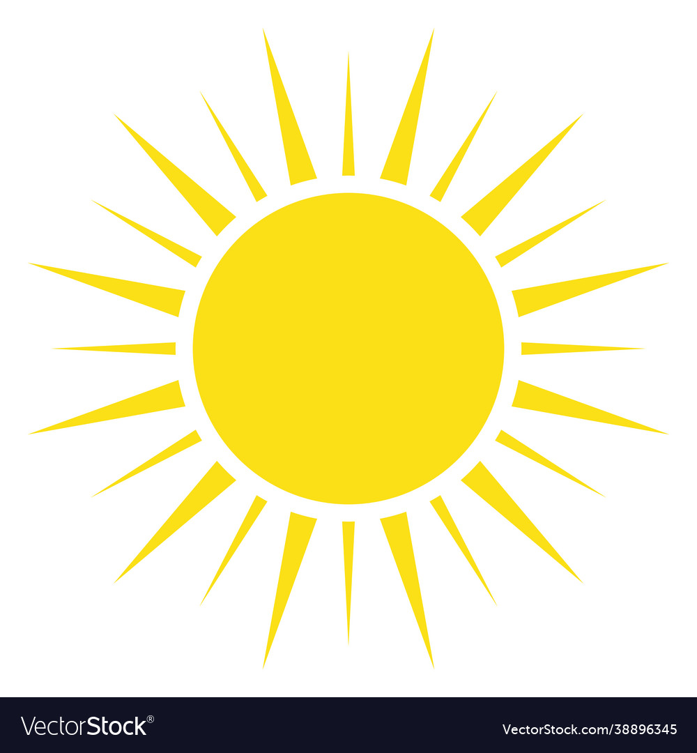 Yellow sun simple flat icon