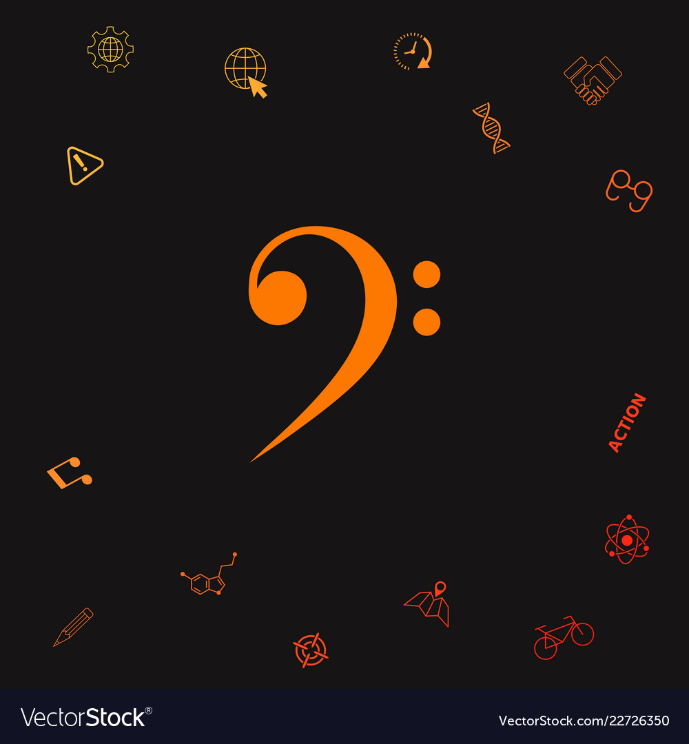 Bass clef icon graphic elements for your design