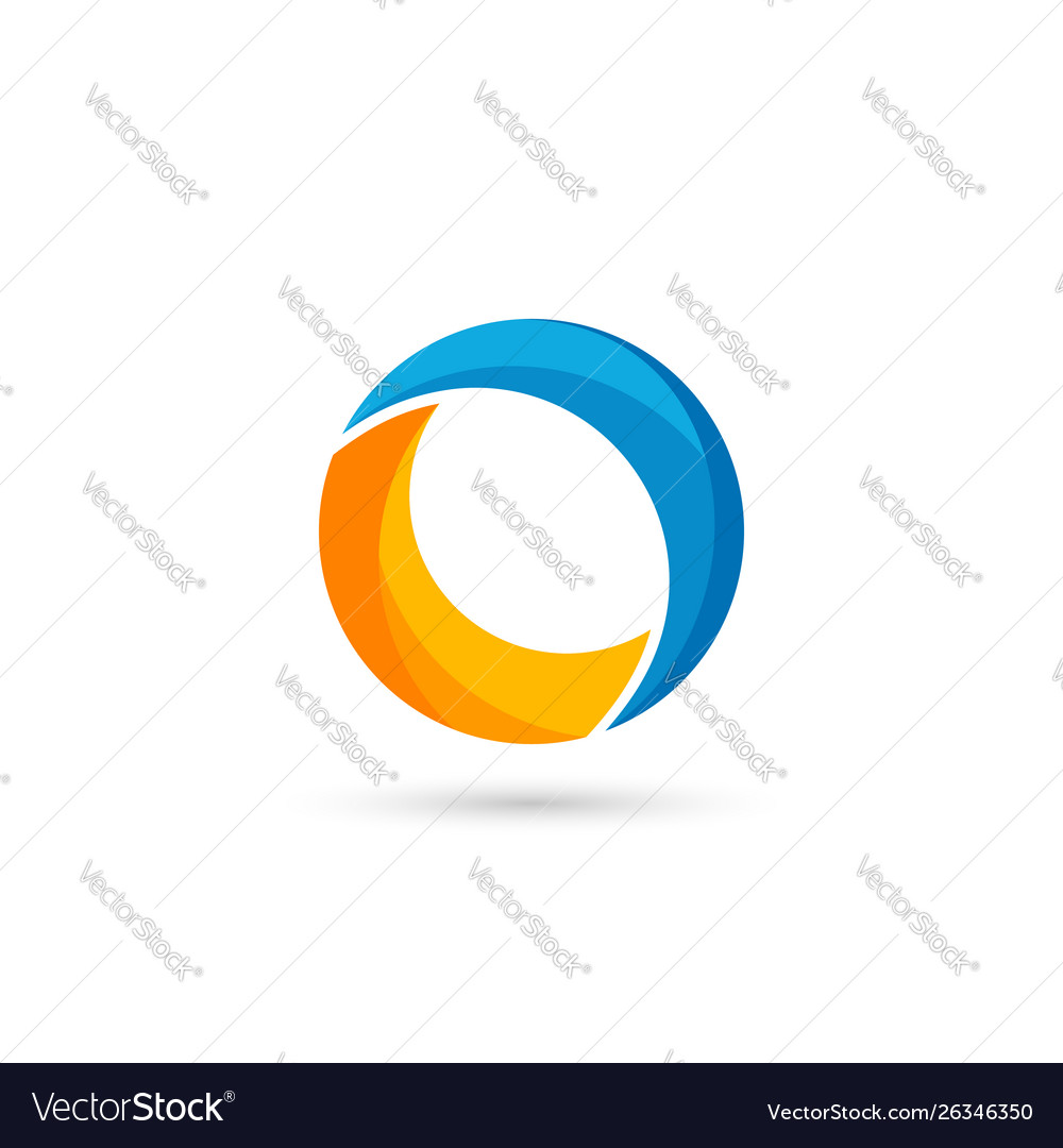 Colorful circle logo template letter o Royalty Free Vector