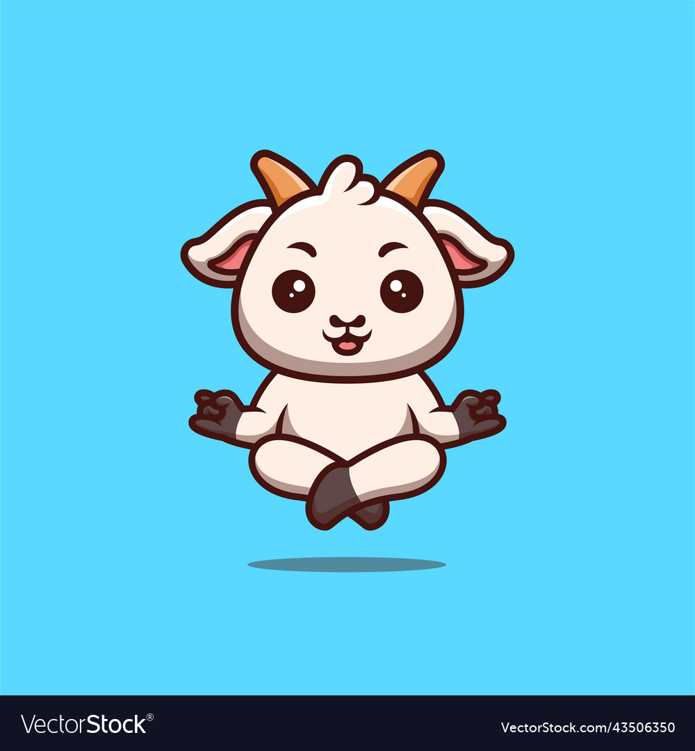 Goat sitting meditation cute creative kawaii