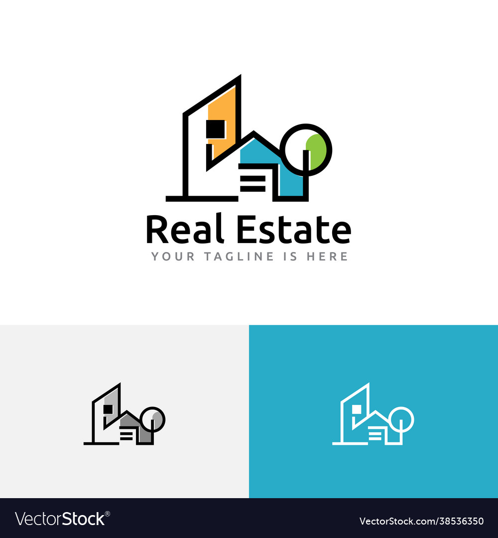 House home building real estate simple modern logo