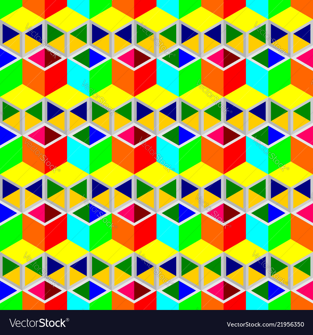 Multi-color cubes pattern seamless background