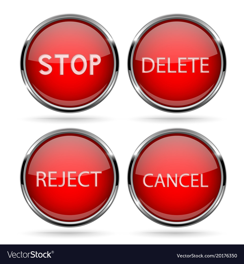 Red glass buttons with chrome frame