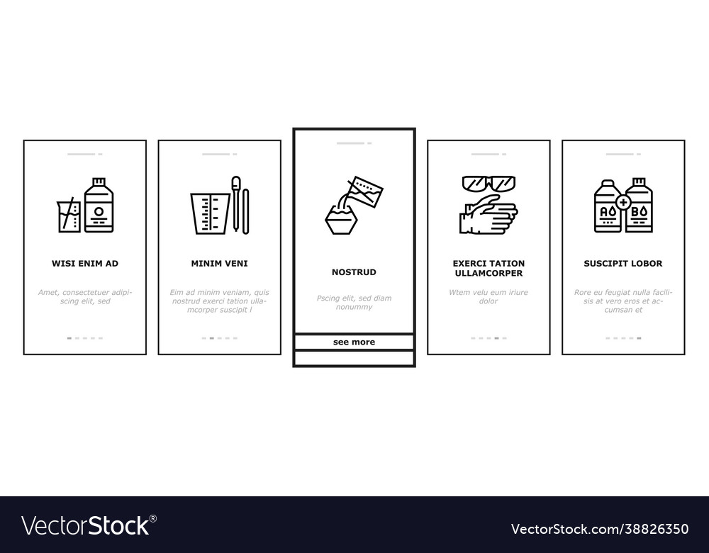 Resin art creation onboarding icons set
