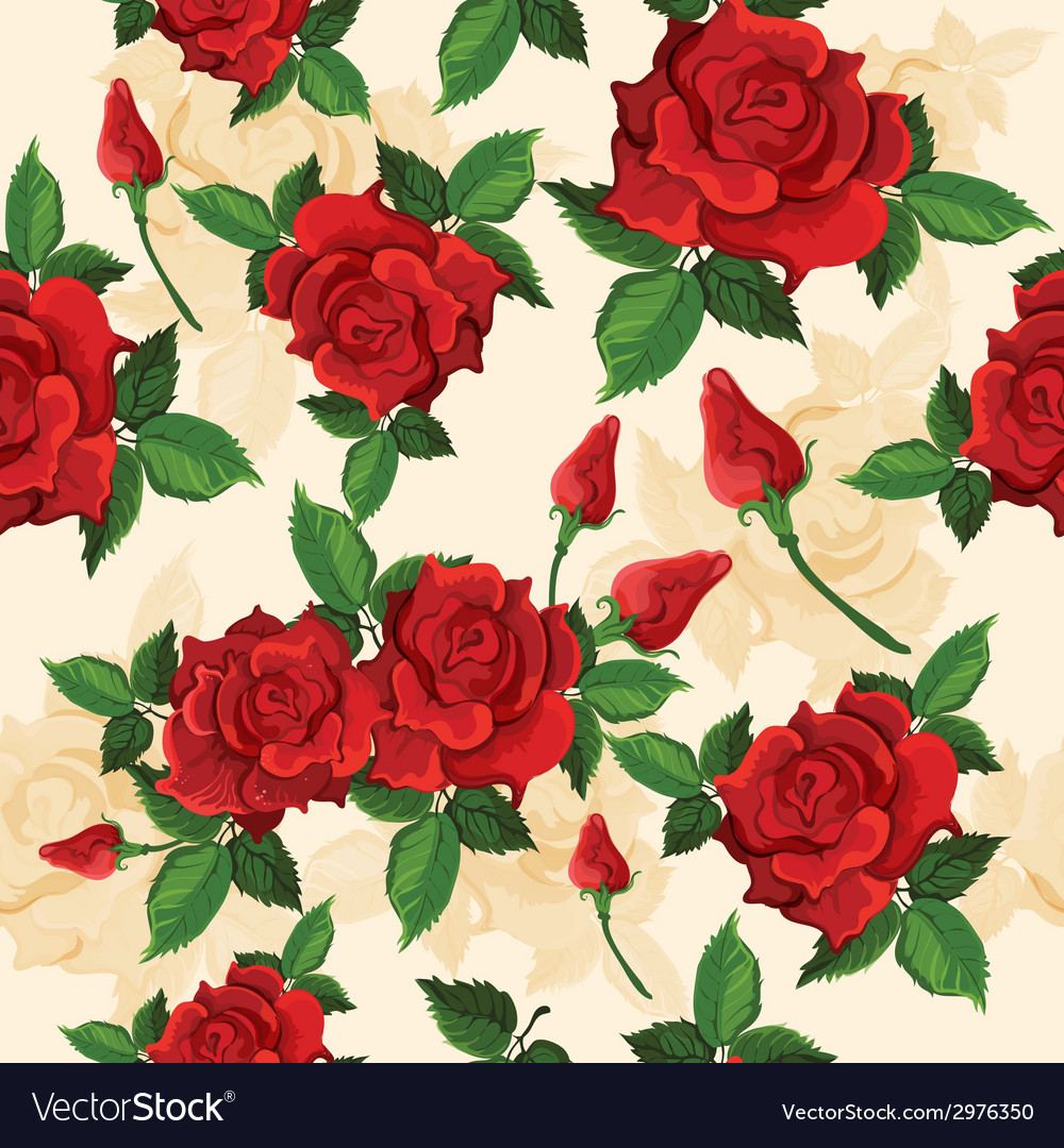 Roses Seamless Pattern Royalty Free Vector Image 9813