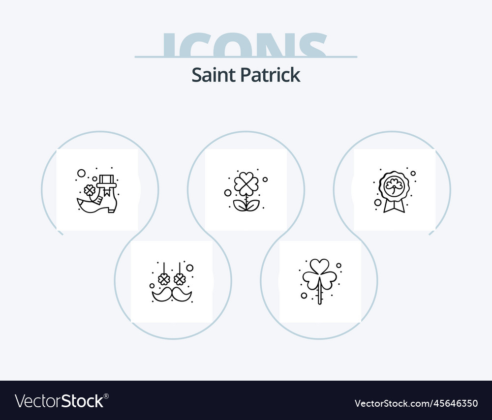 Saint patrick line icon pack 5 design