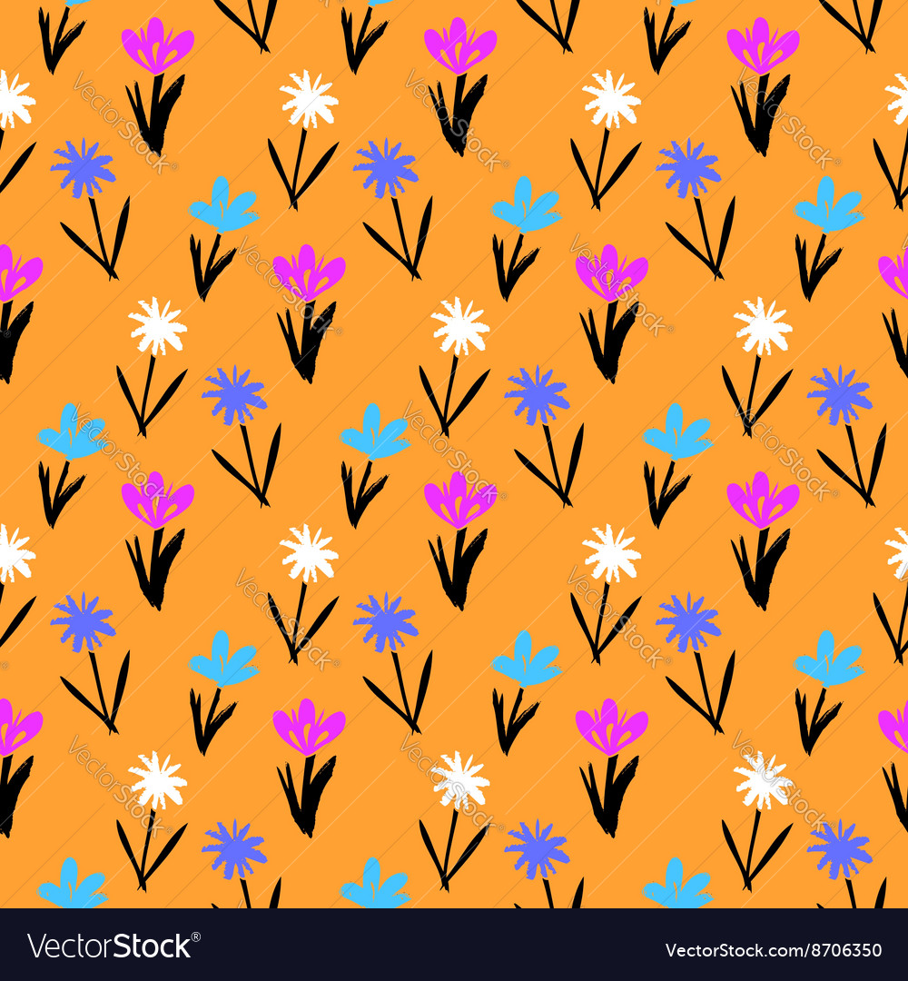 Seamless floral pattern with small flowers Vector Image