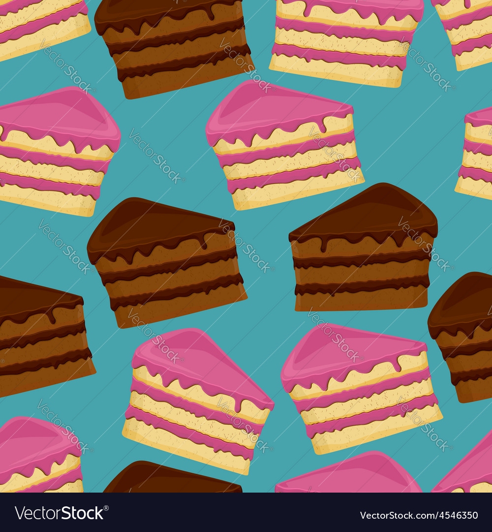 Seamless pattern with cakes