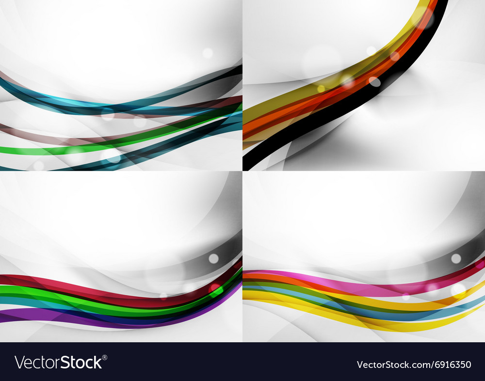 Set abstract backgrounds curve wave lines