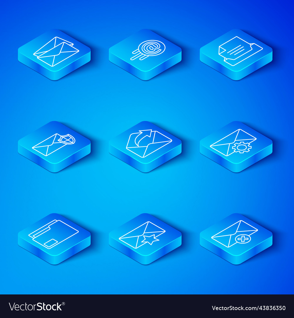 Set line document folder outgoing mail envelope vector image Set line document folder outgoing mail envelope