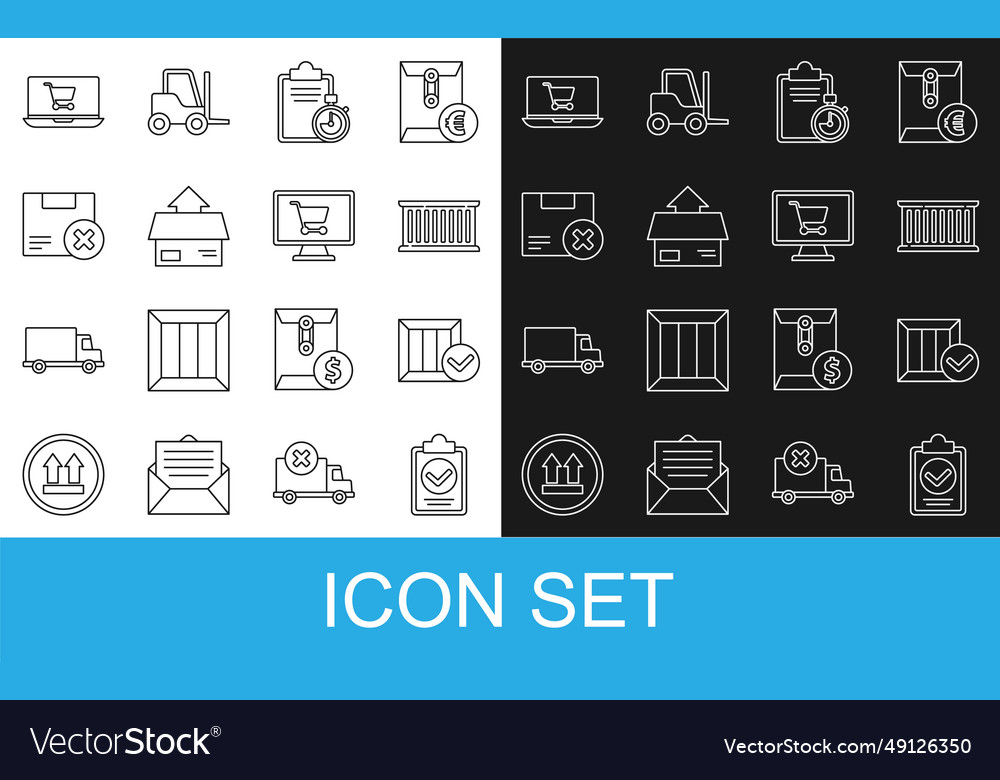 Set line verification of delivery list clipboard vector image Set line verification of delivery list clipboard