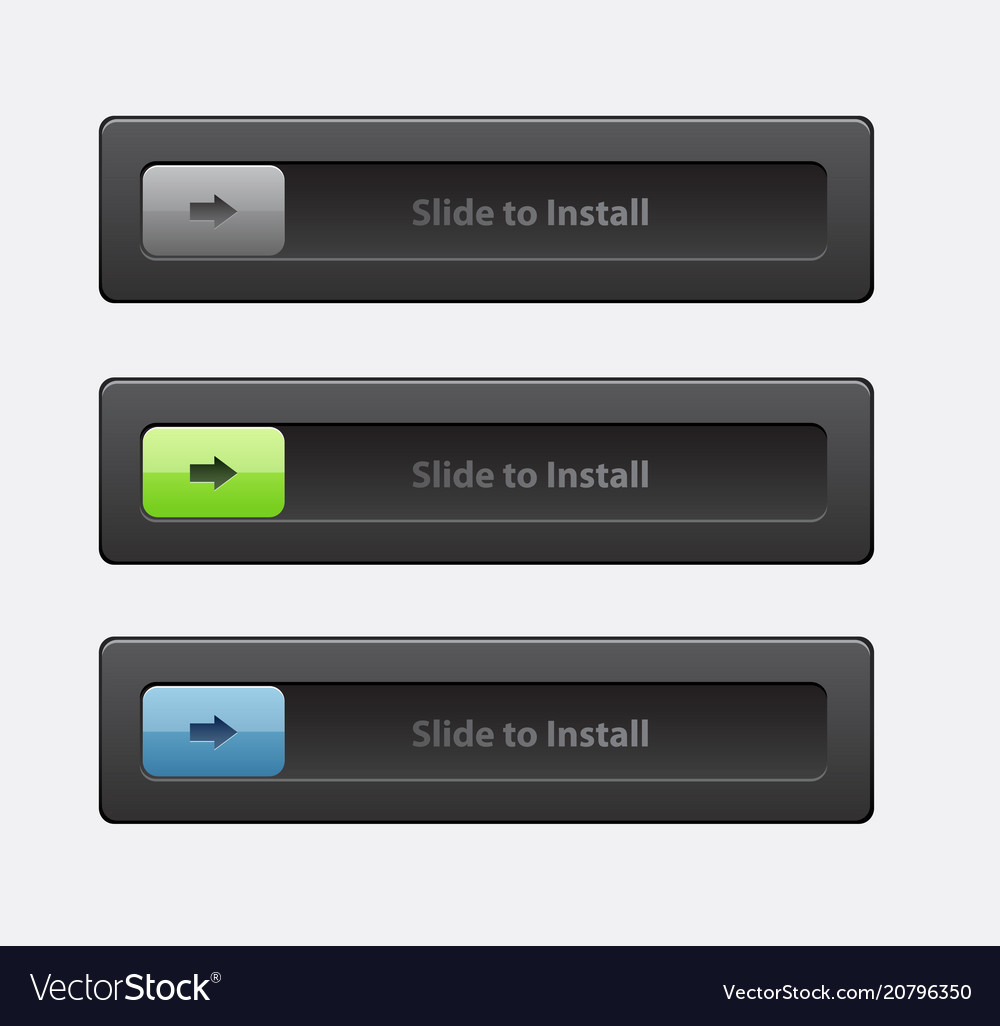 Set of sliders and switches block unlock vector image Set of sliders and switches block unlock