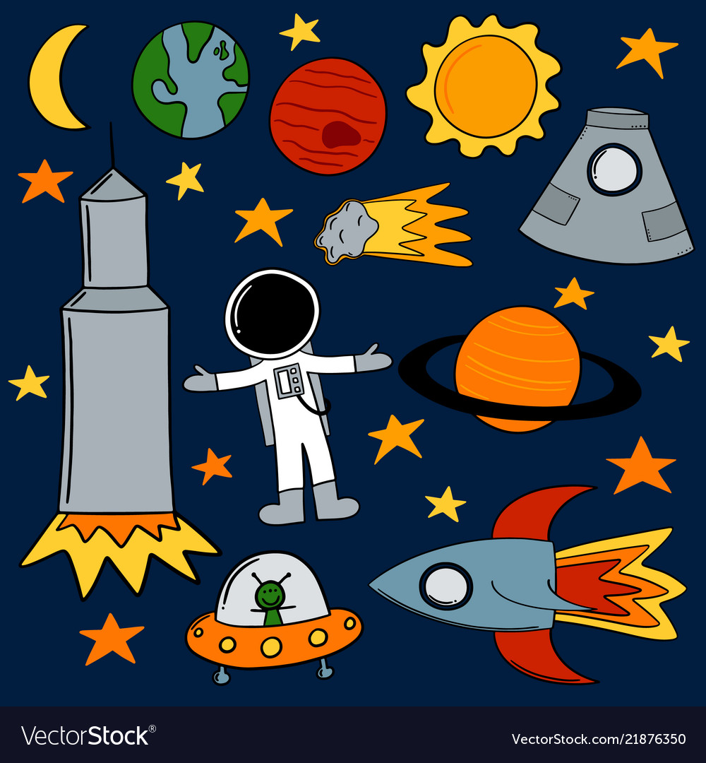 Set of various space exploration images