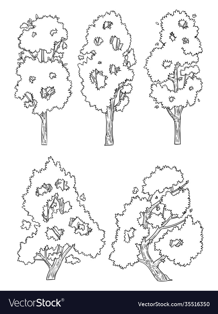Set side view tree
