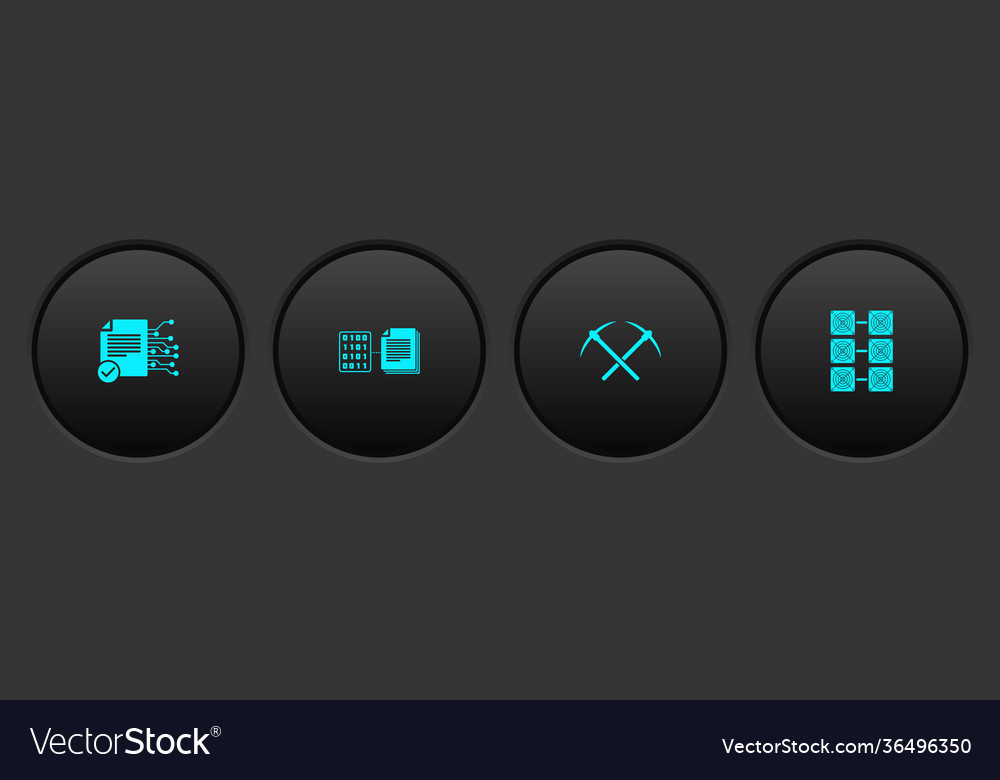 Set smart contract crossed pickaxe and mining Vector Image Set smart contract crossed pickaxe and mining