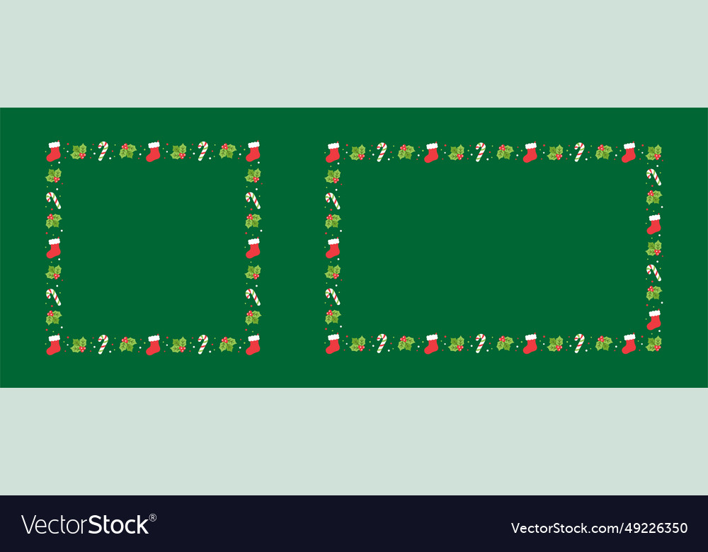 Square and rectangle christmas frame border set