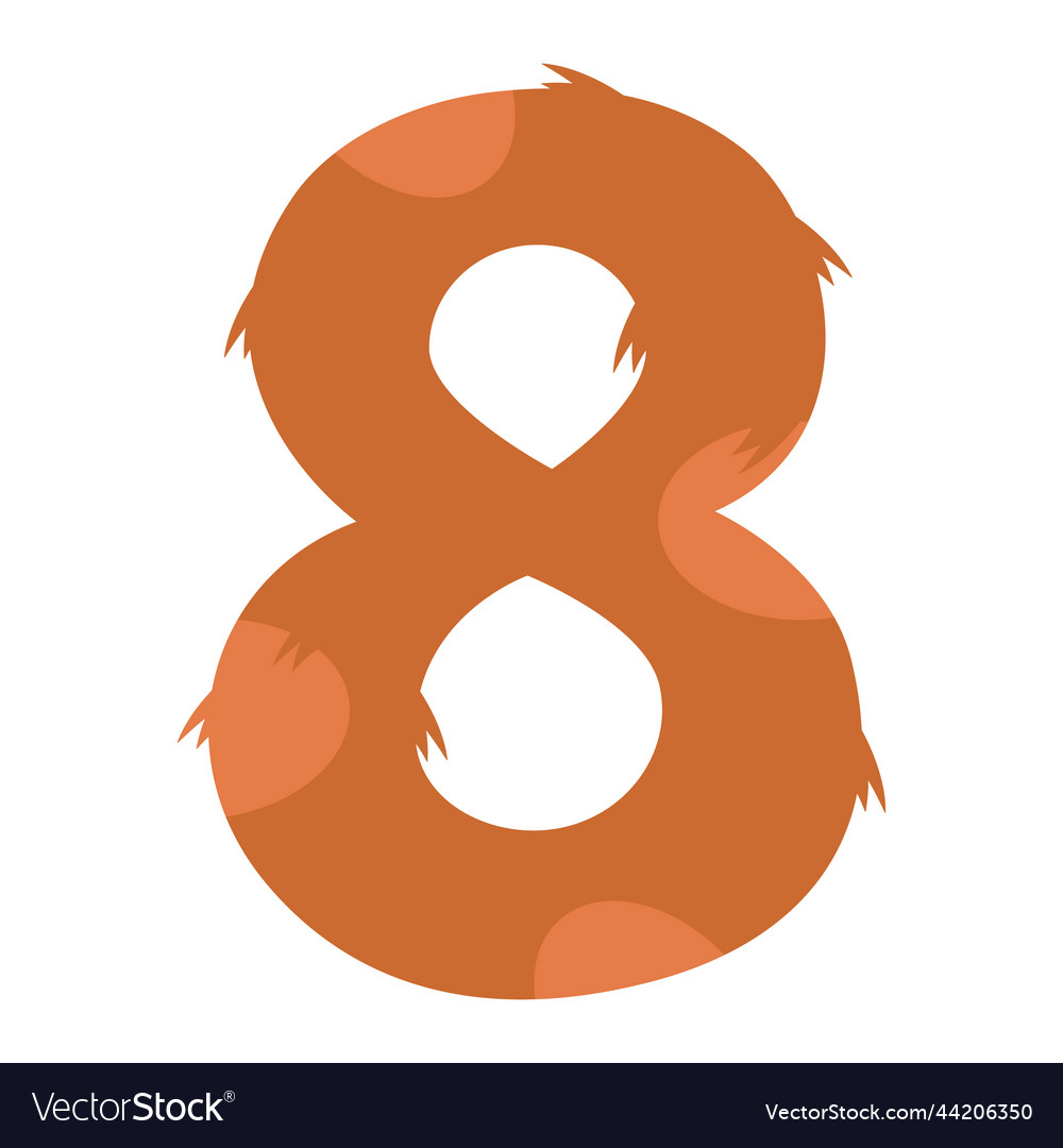 Stylized number 8 with print vector image Stylized number 8 with print