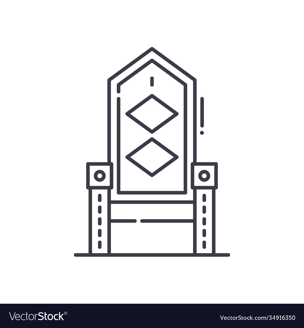 Throne icon linear isolated thin