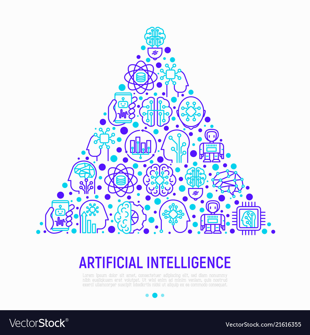 Artificial intelligence concept in triangle