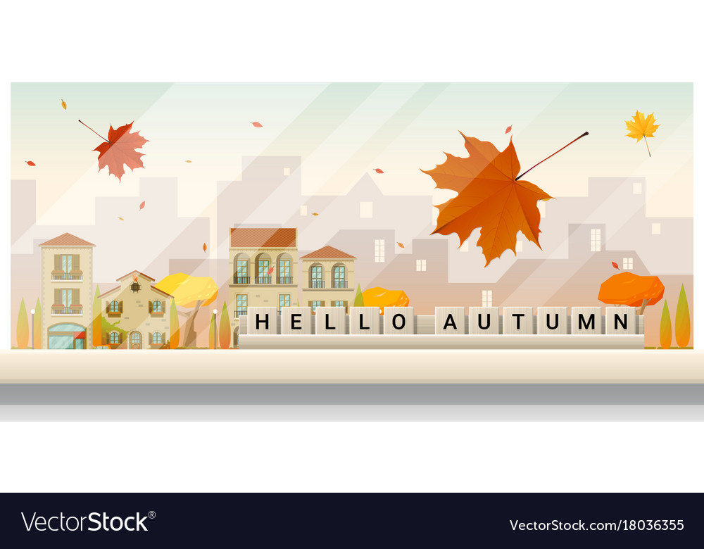 Autumn Cityscape Background Royalty Free Vector Image