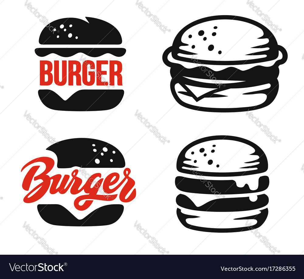 Burger logo emblem Royalty Free Vector Image - VectorStock