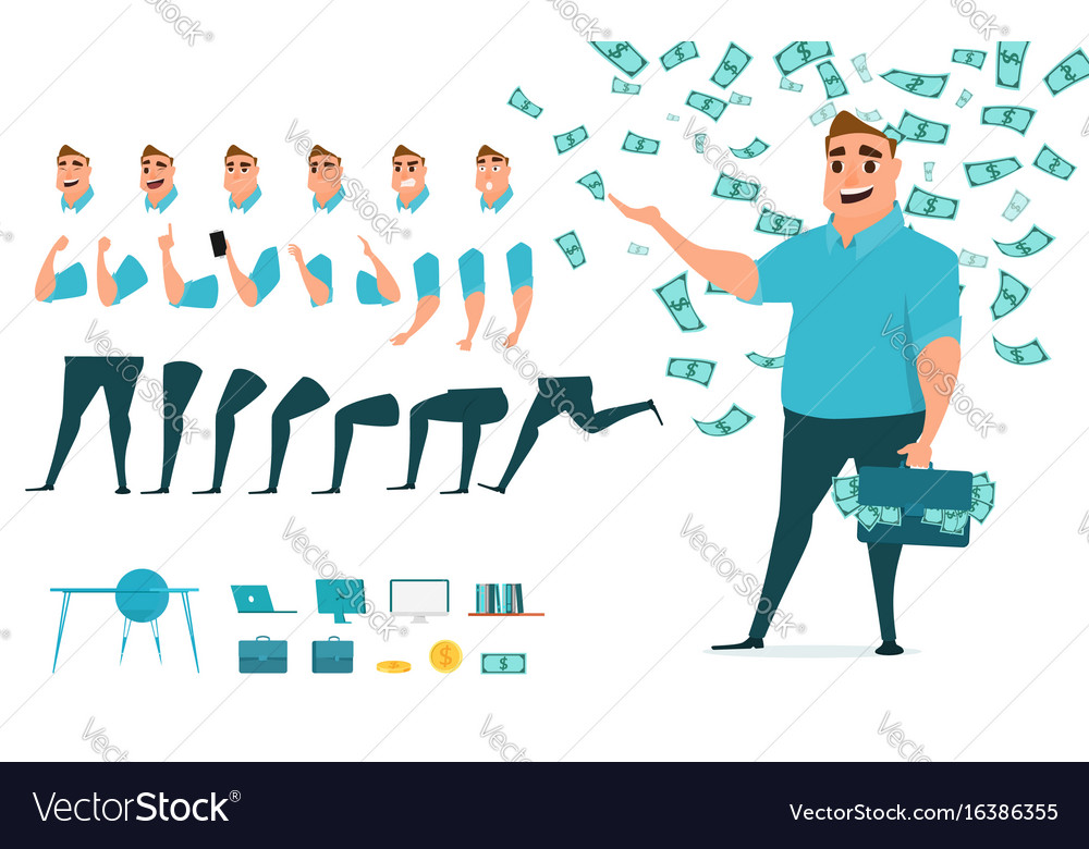 Businessman character creation set for animation