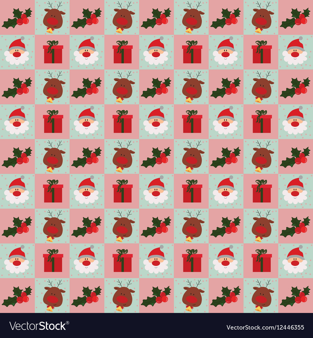 Christmas santa and gifts pattern