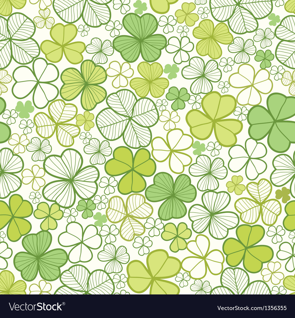 Clover line art seamless pattern background