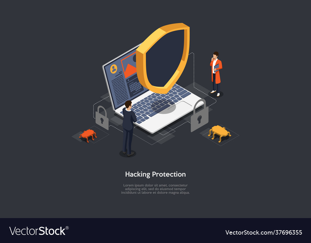Conceptual on hacking and viruses vector image Conceptual on hacking and viruses
