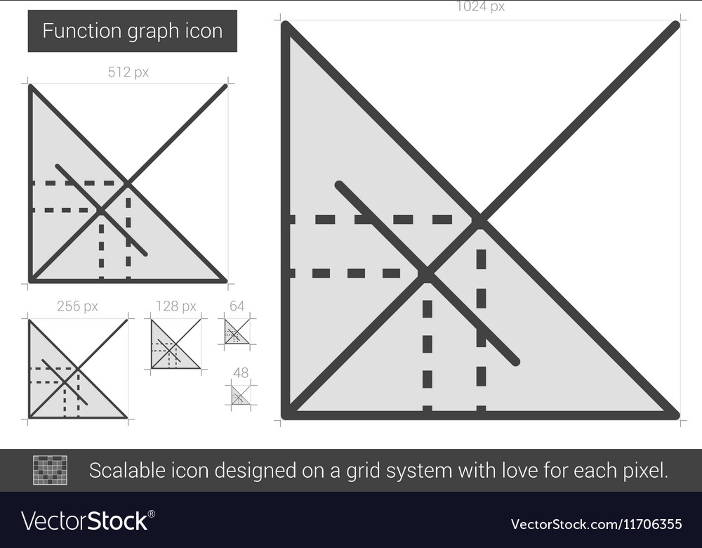 Function graph line icon