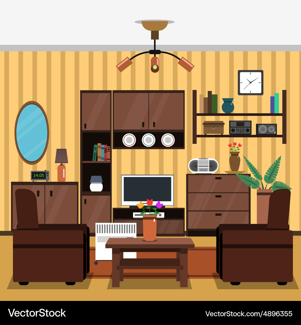 Interior Concept Flat Royalty Free Vector Image