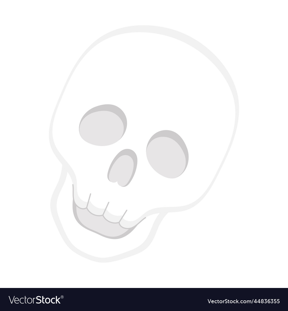 Isolierte weiße Totenkopf Skizze Icon