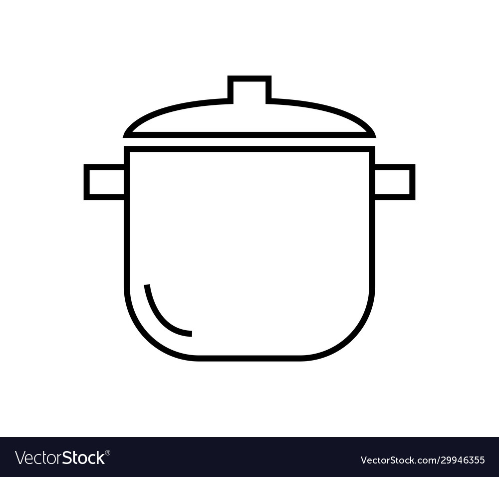 Kitchen pot icon on white background