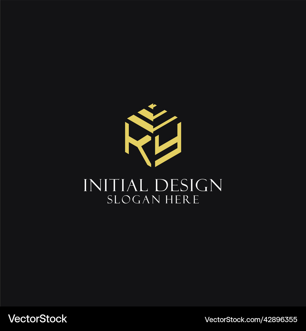 Ky initial monogram with hexagon shape logo – Royalty-Free Vector ...