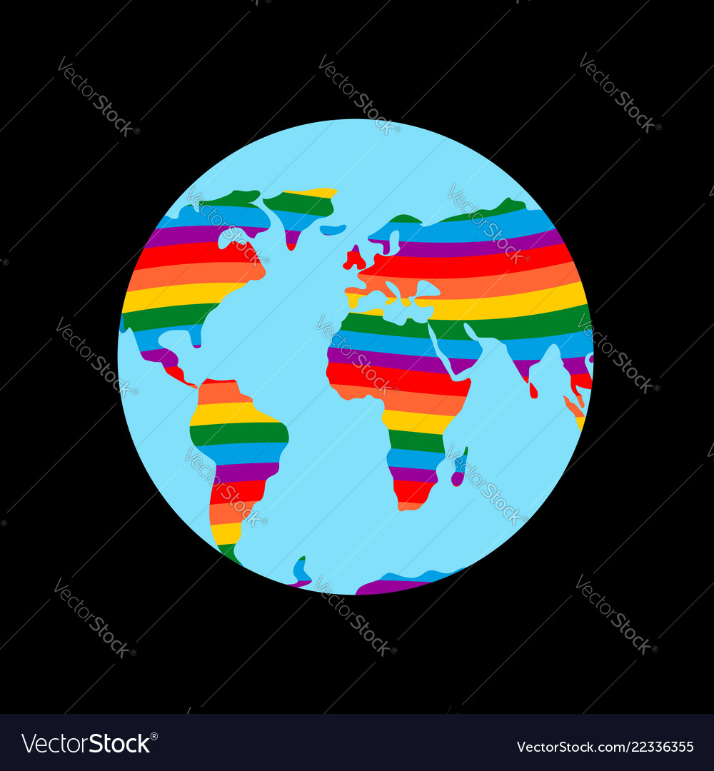 Lgbt earth planet mainland and gay flag rainbow