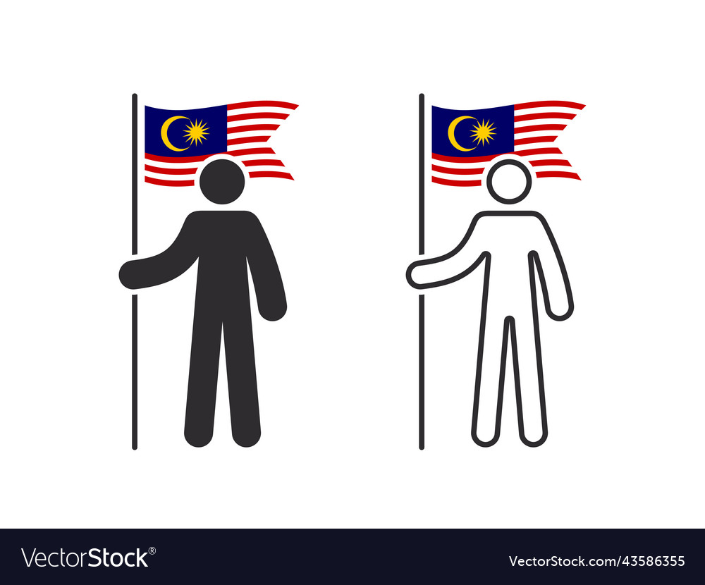 Mann mit Malaysien Flagge der Mensch