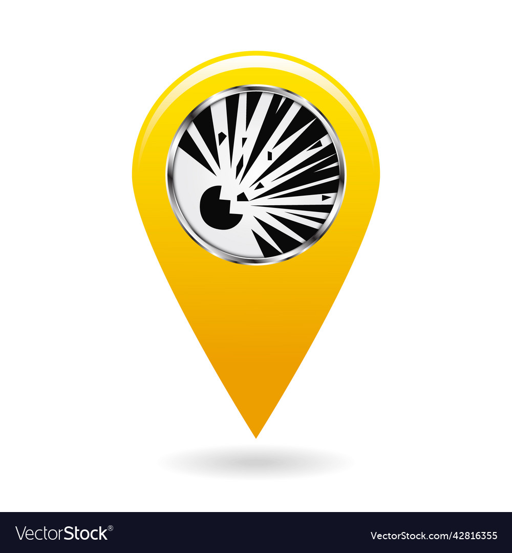 Map pointer index blasting and explosion hazard vector image Map pointer index blasting and explosion hazard