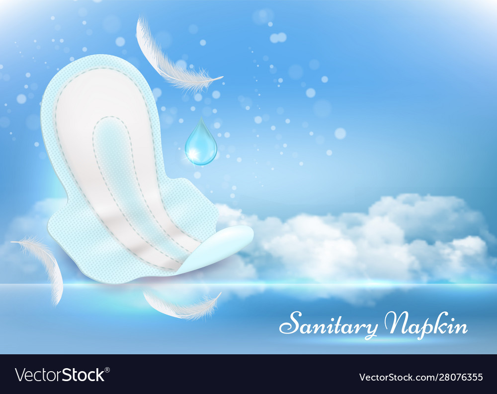 Night Use Sanitary Pads Poster Ad Stock Vector (Royalty