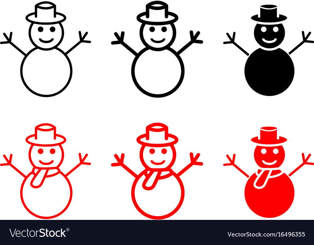 Set of snowman icons and symbol Royalty Free Vector Image