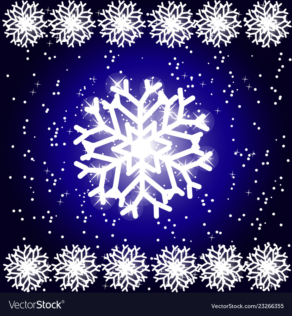 Snowflakes on blue background