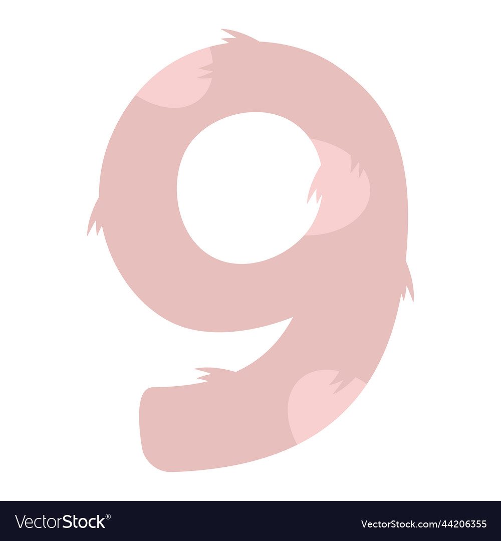 Stylized number 9 with print vector image Stylized number 9 with print