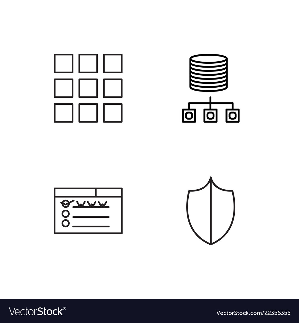 Web simple outlined icons set vector image Web simple outlined icons set