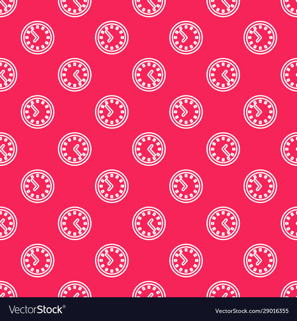 White line clock icon isolated seamless pattern vector image White line clock icon isolated seamless pattern