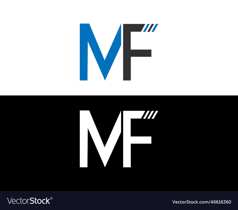 Abstract mf letter logo and icon design